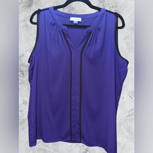 Calvin Klein Women's Vivid Purple Sleeveless Blouse